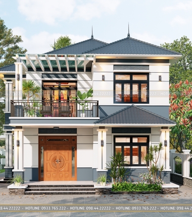 Mẫu Nhà 2 Tầng Mái Nhật 120M2